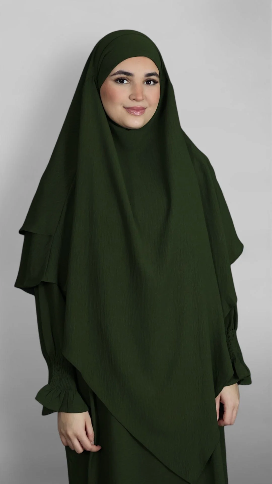 Crinkle Khimar-Sæt (Army) - Image 4