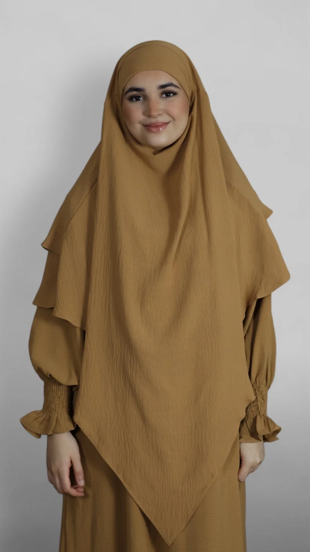 Crinkle Khimar-Sæt (Caramel) - Image 5