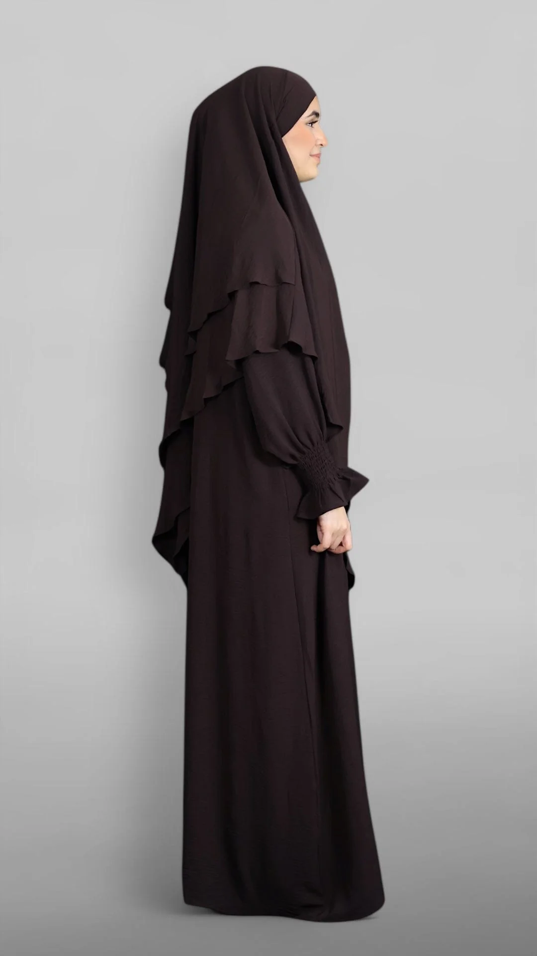 Crinkle Khimar-Sæt (Coffee) - Image 3