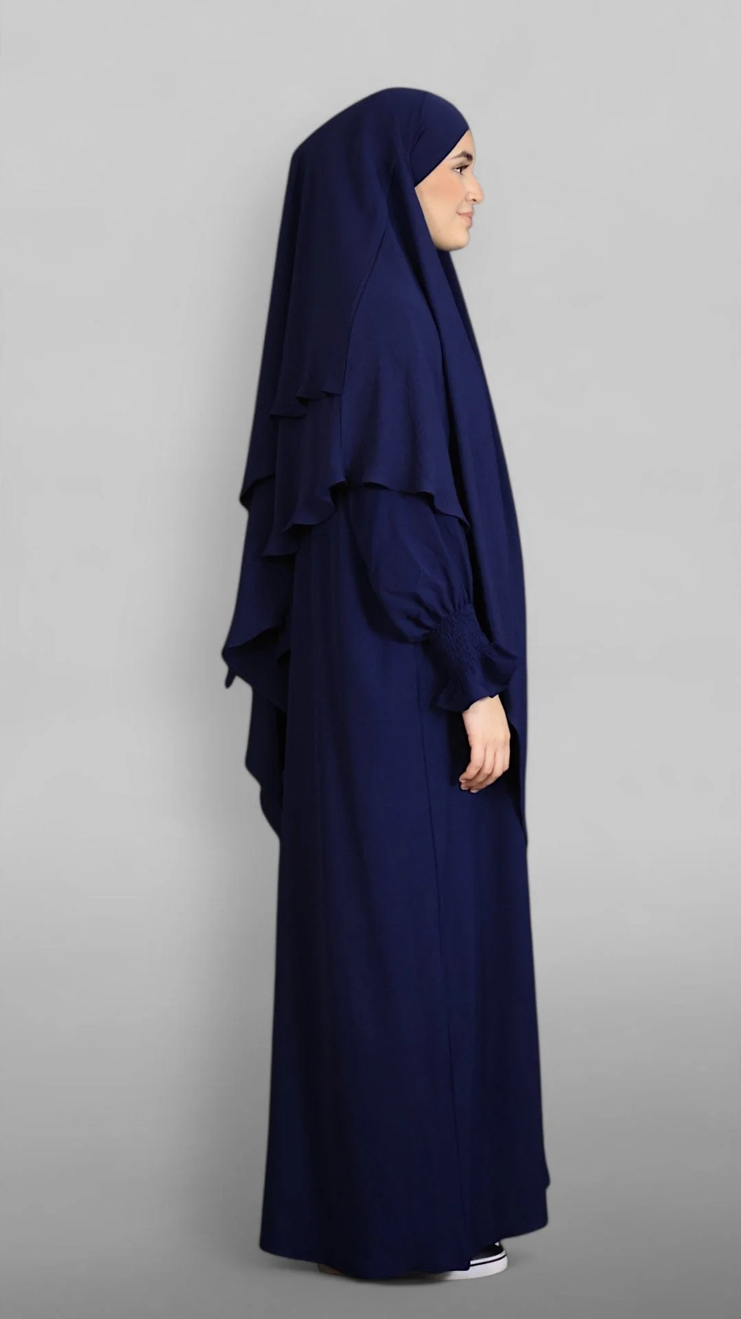 Crinkle Khimar-Sæt (Navy) - Image 3