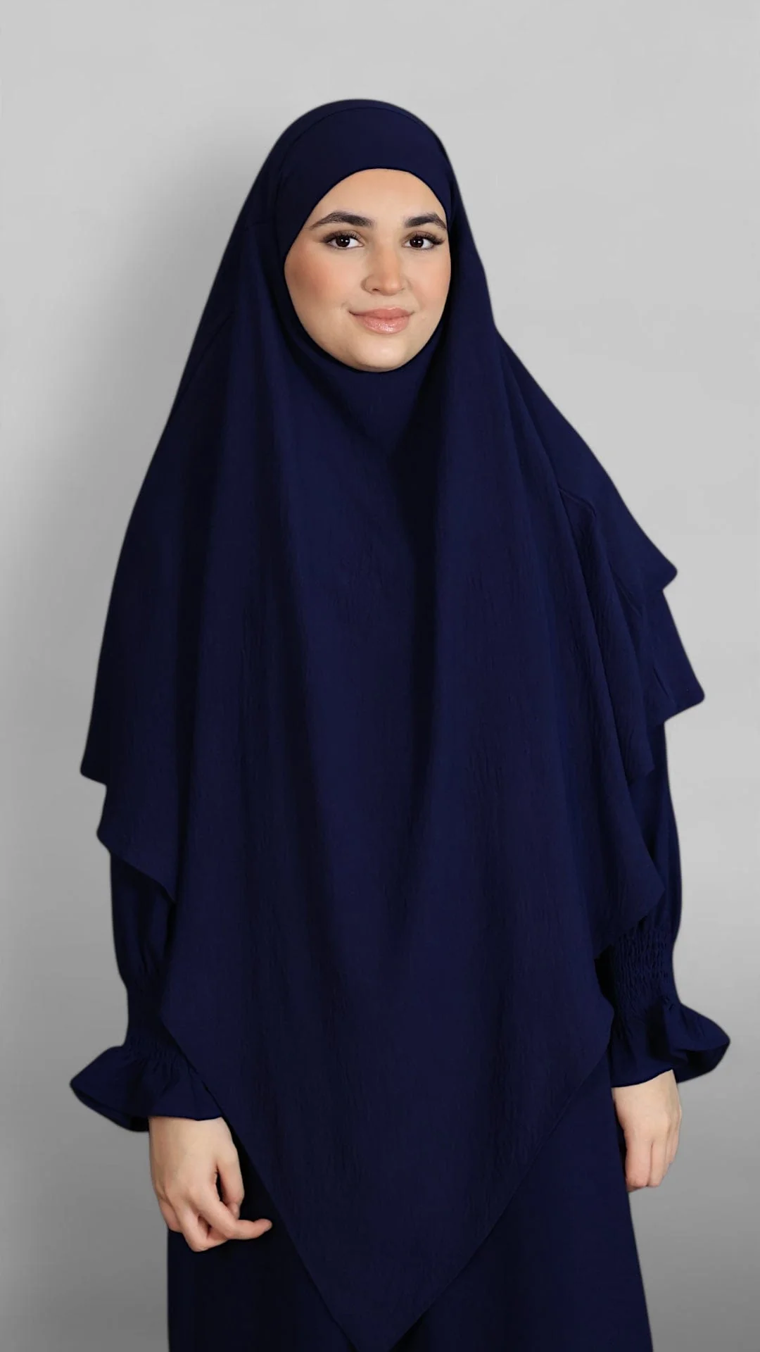 Crinkle Khimar-Sæt (Navy) - Image 4