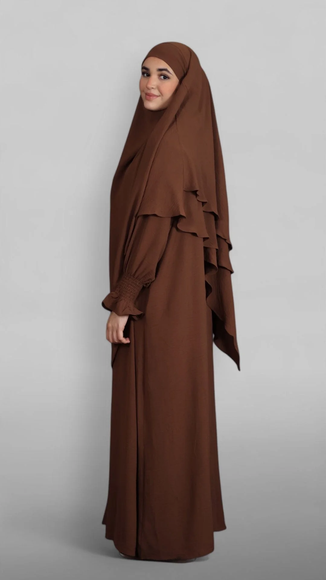 Crinkle Khimar-Sæt (Sienna) - Image 4