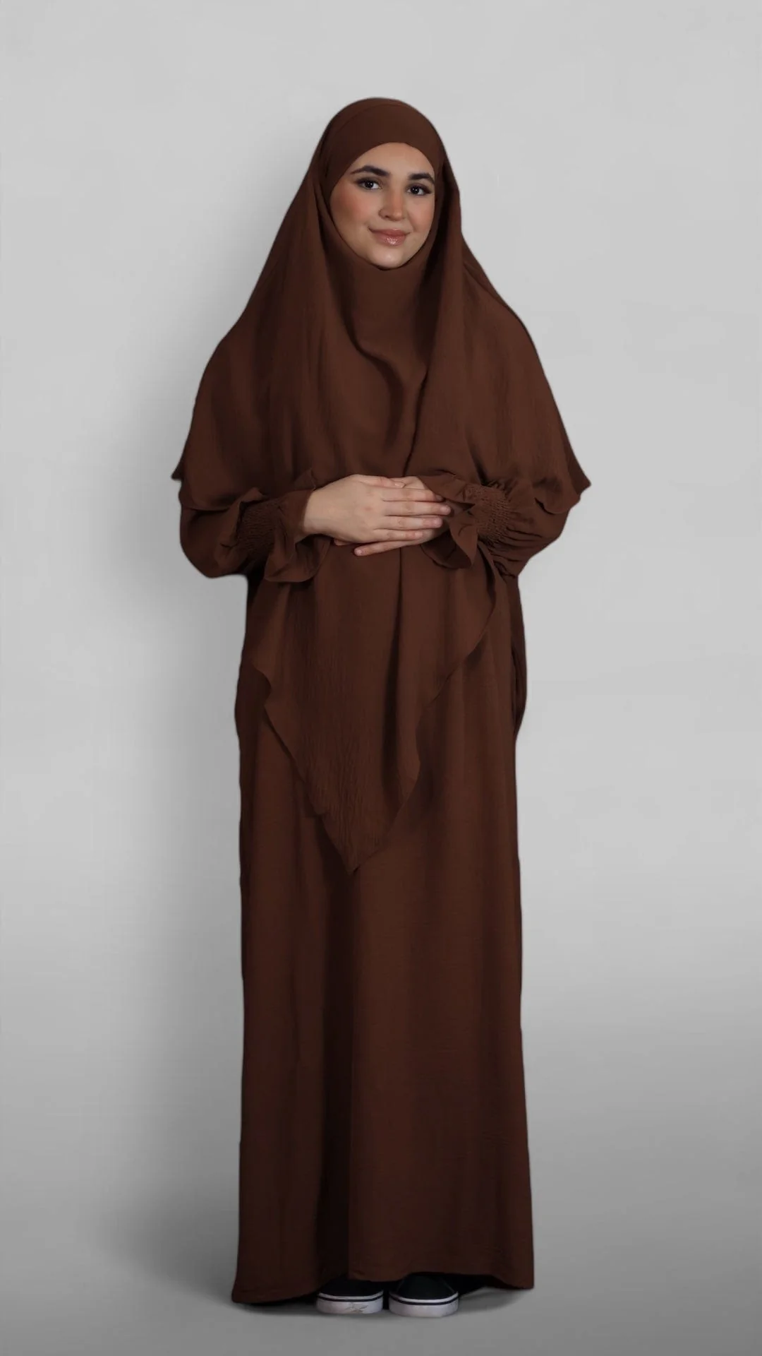 Crinkle Khimar-Sæt (Sienna) - Image 5