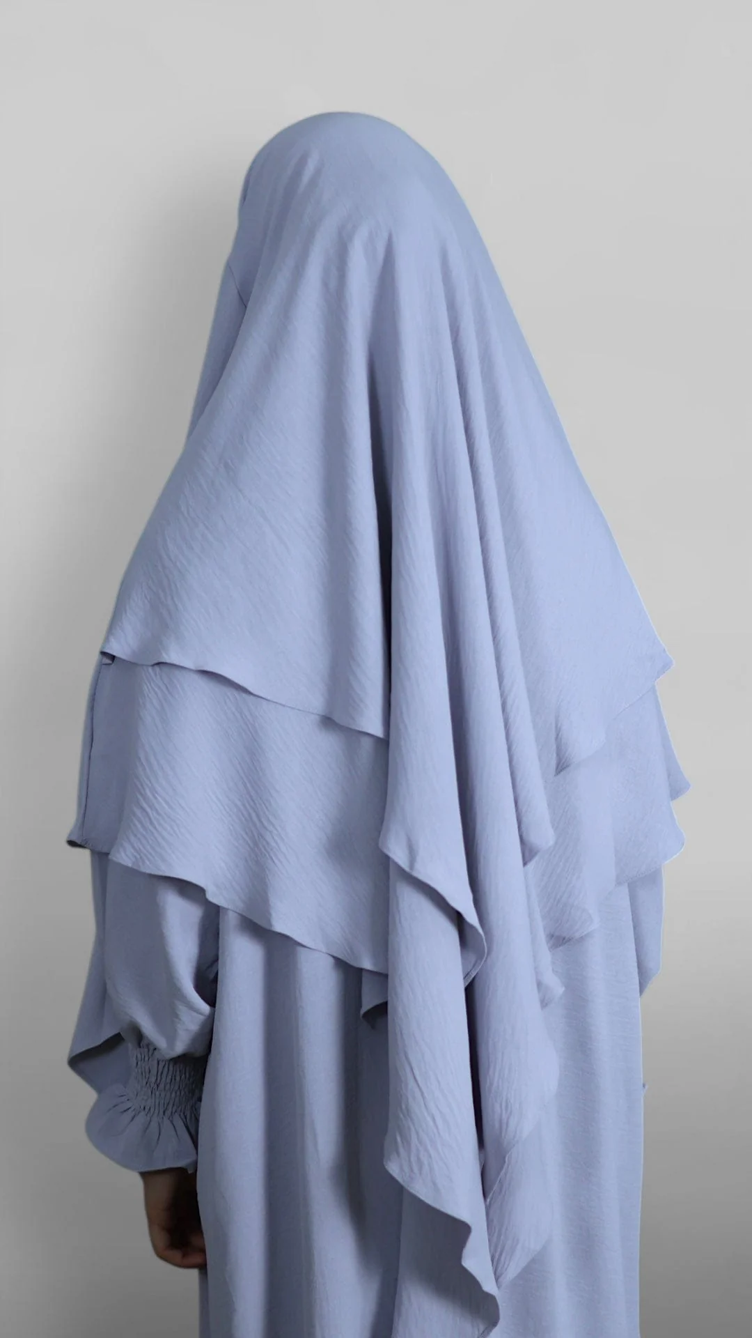 Crinkle Tie-back Khimar 2-lag (Dusty Lavender) - Image 5