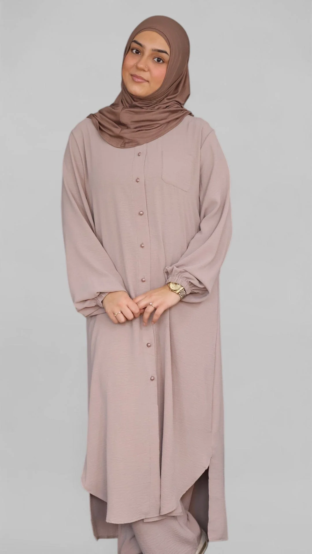 Hidayah Crinkle Skjorte (Latte) - Image 4
