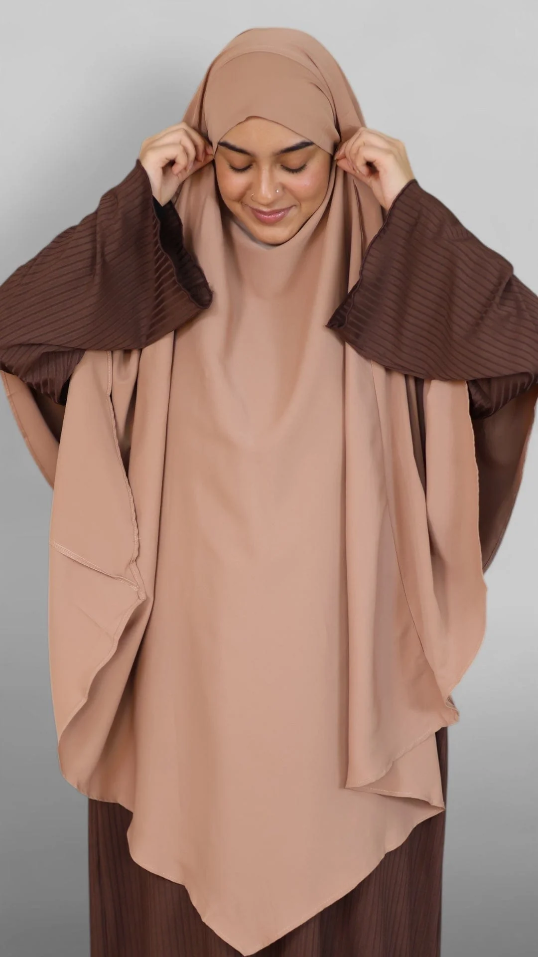 Nidha Tie-back Khimar (Macaroon) - Image 3