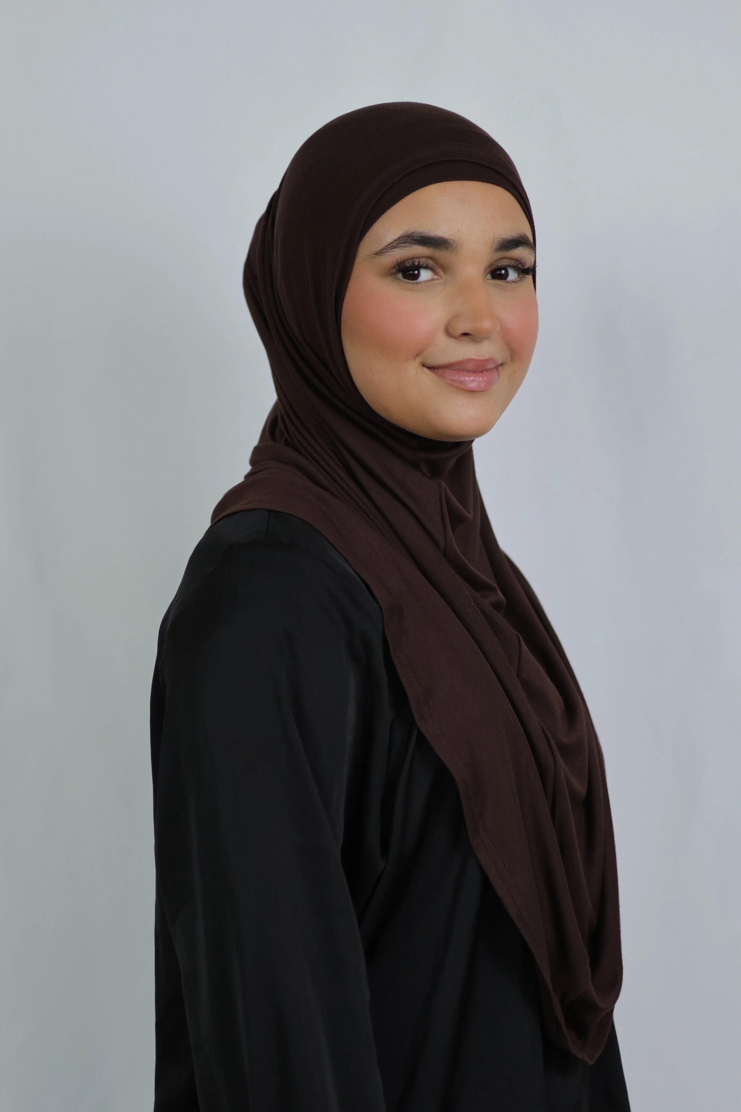 Premium Jersey Instant Khimar (Pecan) - Image 3