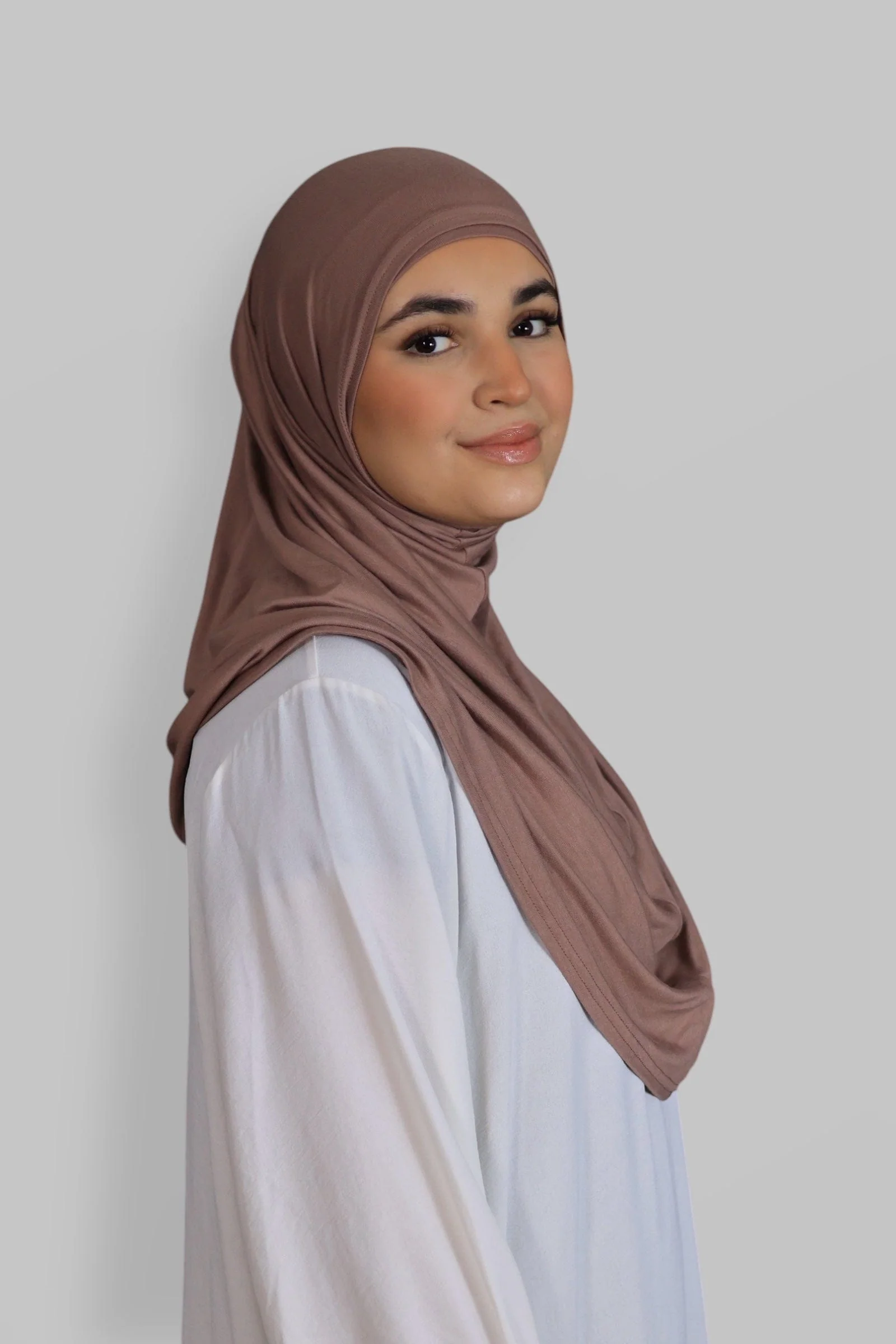 Premium Jersey Instant Khimar (Dusty Rosa) - Image 3