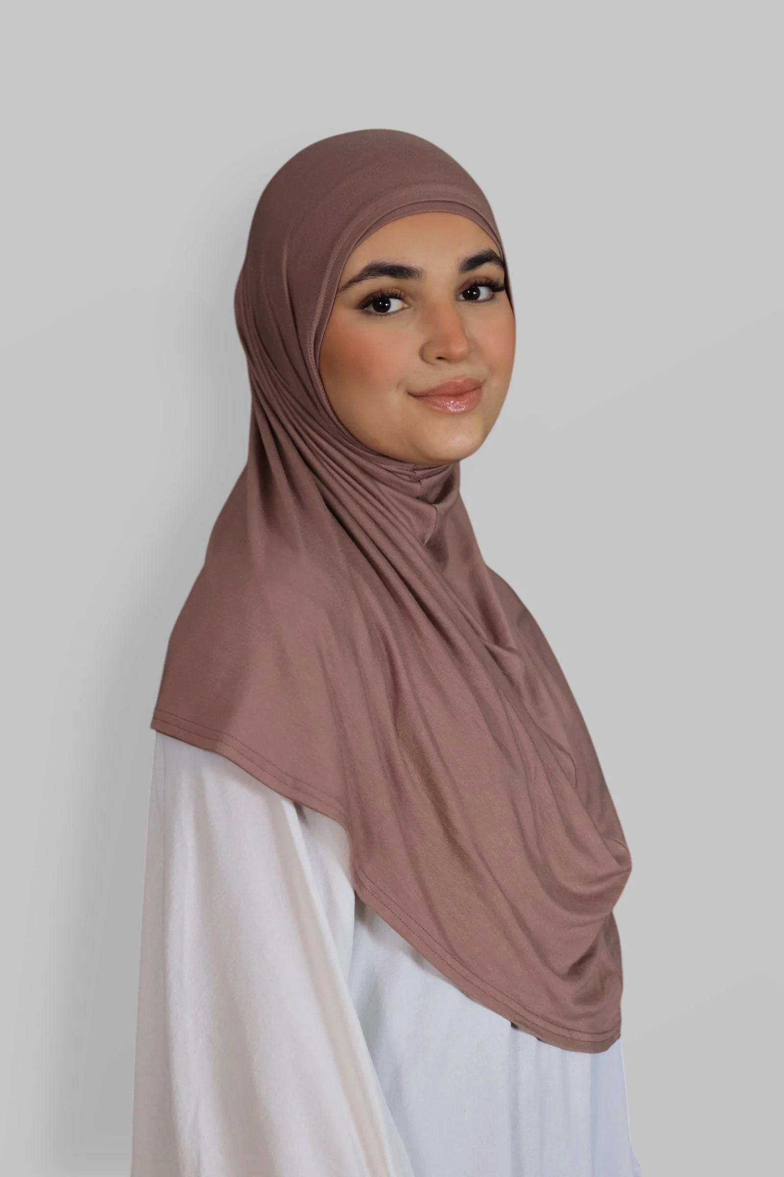 Premium Jersey Instant Khimar (Dusty Rosa) - Image 4