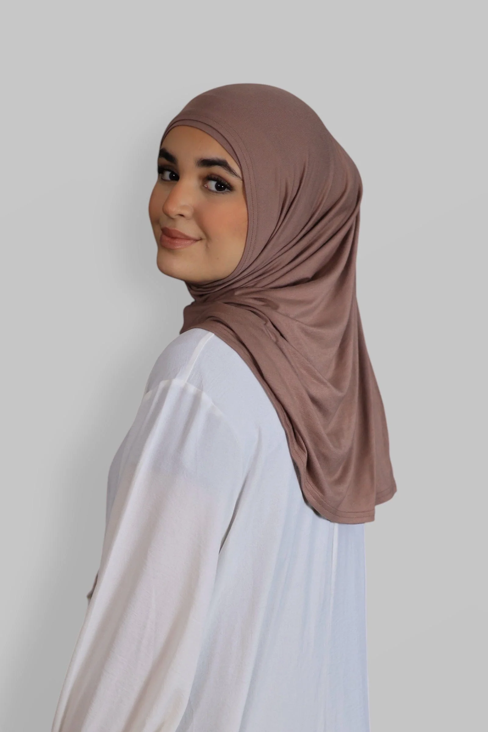 Premium Jersey Instant Khimar (Dusty Rosa) - Image 6