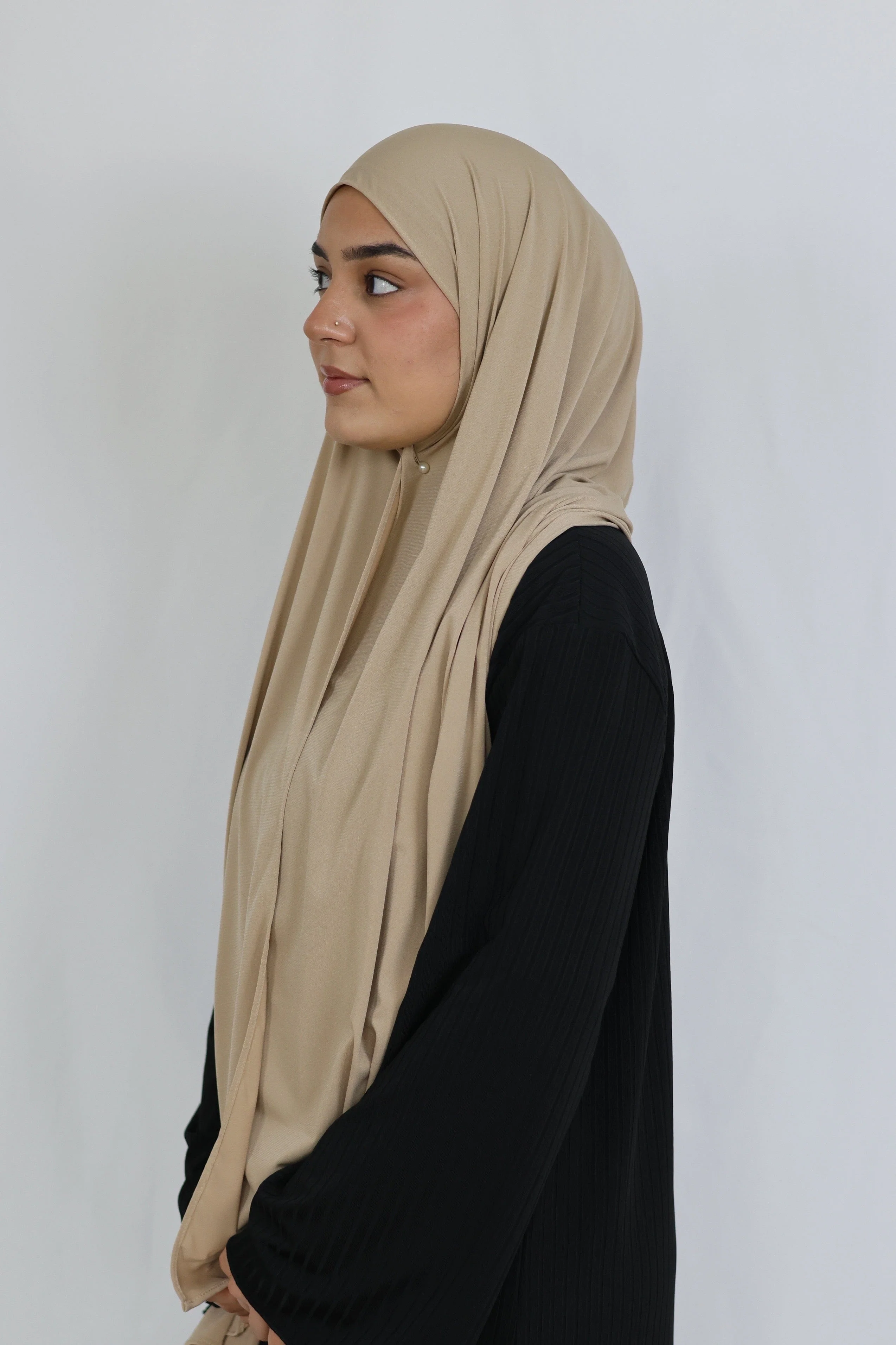 Refined Plain Liquid Jersey (Sand) - Image 3