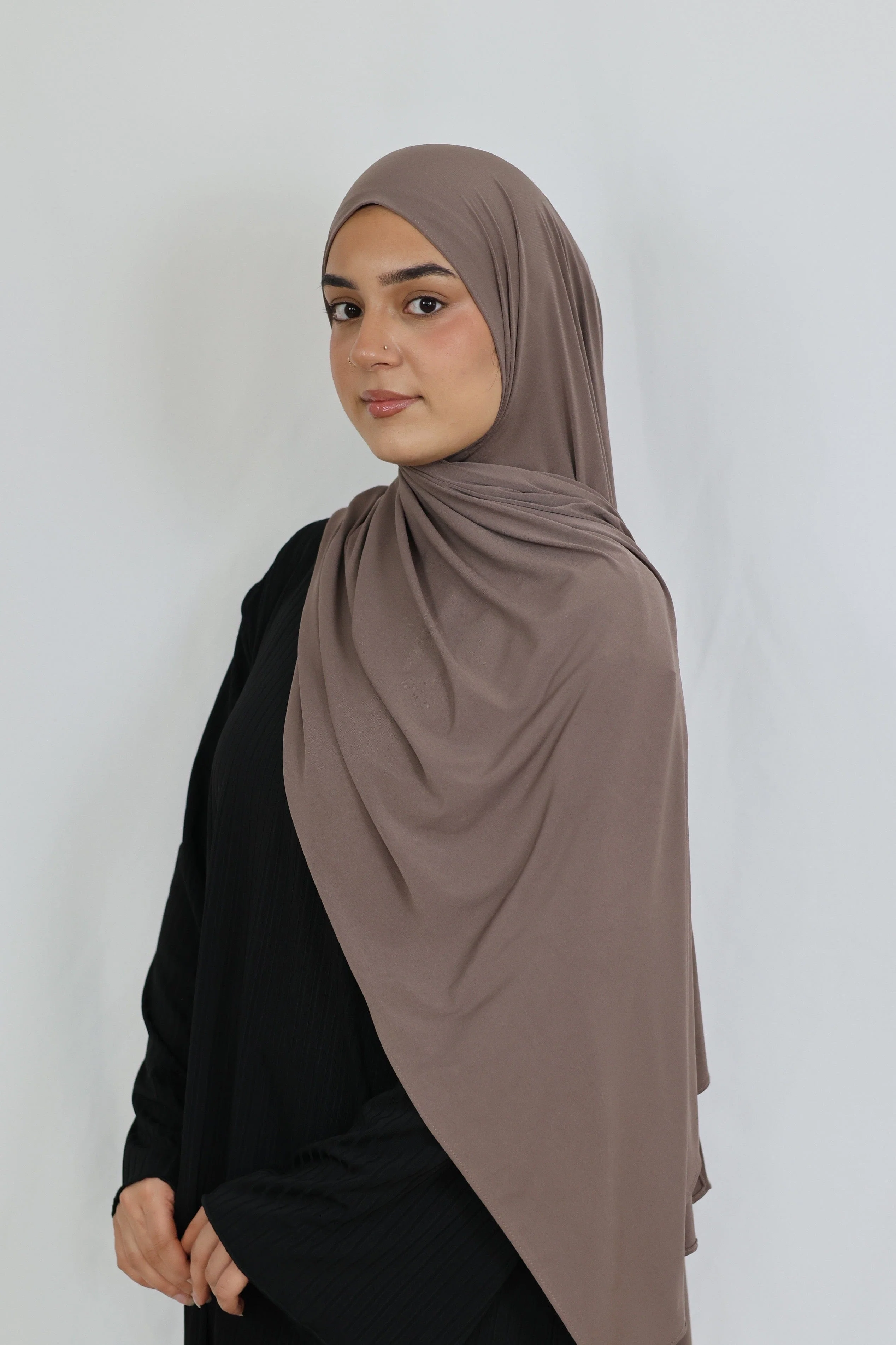 Refined Plain Liquid Jersey (Mink) - Image 8