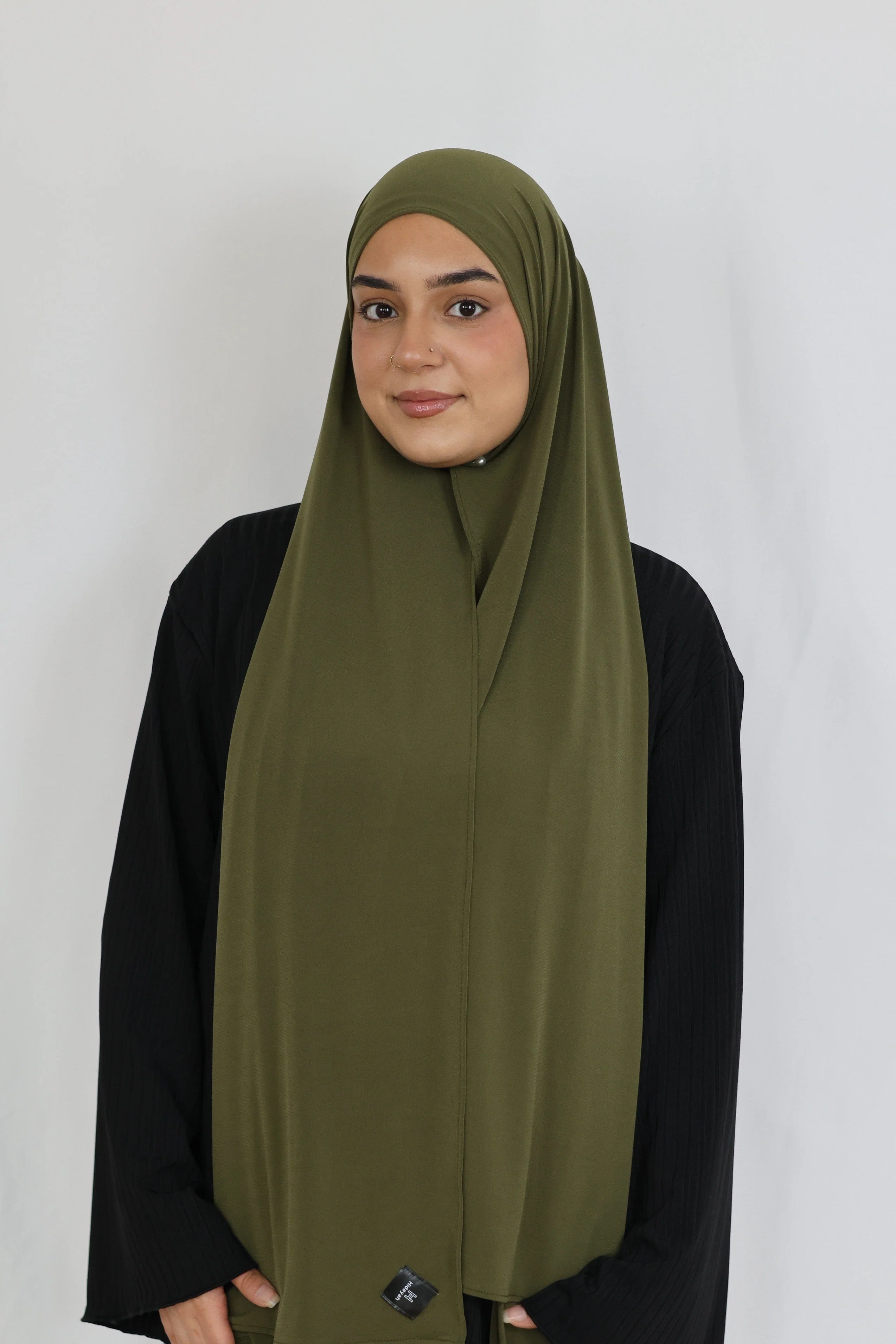 Refined Plain Liquid Jersey (Olive) - Image 6